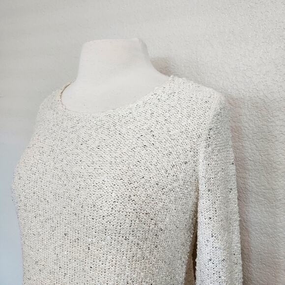 Alfani Cream Sweater w/Sequins Size MP - Picture 5 of 10